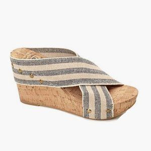 Lucky Brand Sandals Wedges Miller Linen Strap Heel